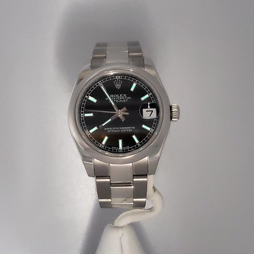 Rolex Datejust Midsize 31mm Black Index Steel Oyster Watch 178240 Papers/Serial Hang Tag - Image 7