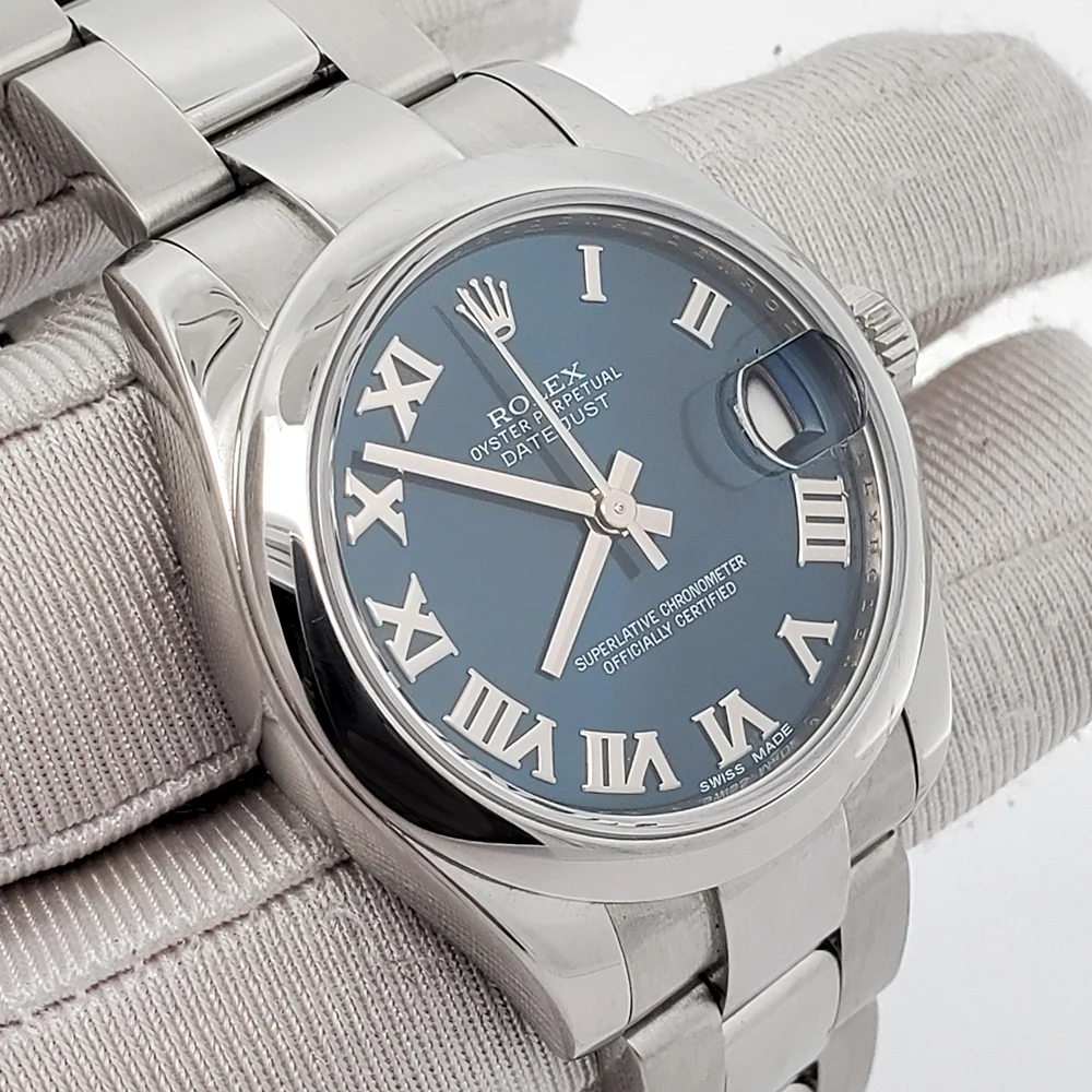 Rolex Datejust Midsize 31mm Blue Roman Dial Steel 178240 Watch Box Papers - Image 2