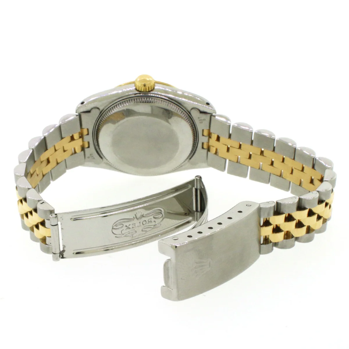 Rolex Datejust Midsize 31mm Gold/Steel Watch Factory Vignette Blue/Black Diamond Dial - Image 6