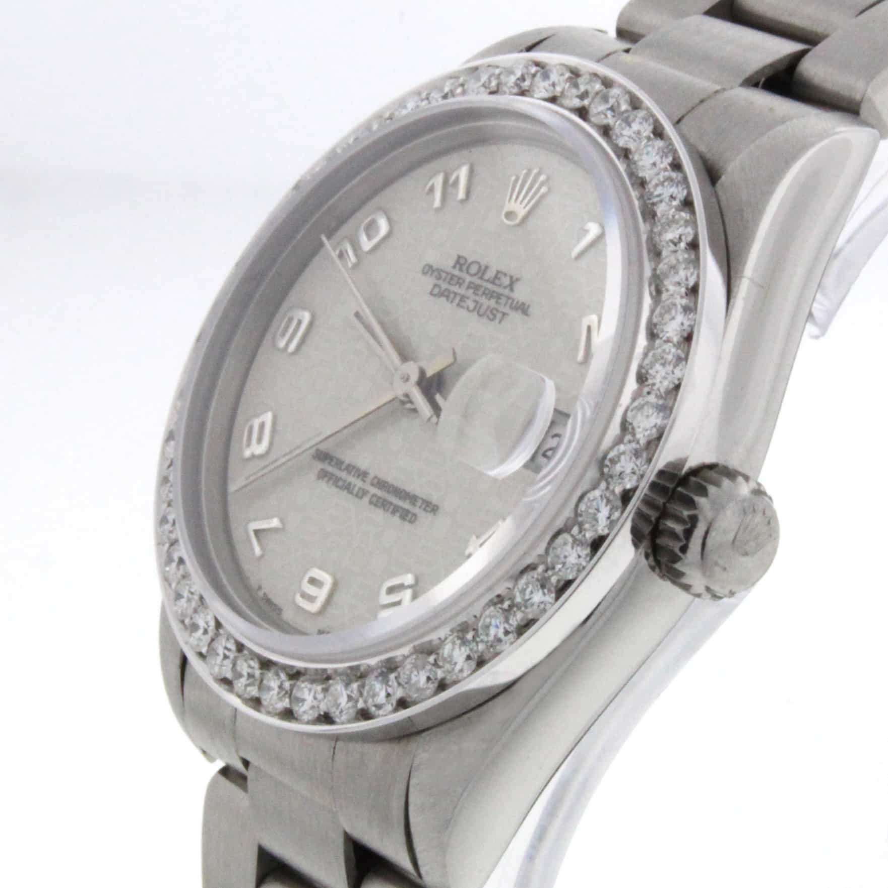 Rolex Datejust Midsize 31MM Jubilee Arabic Dial Steel Watch w/Diamond Bezel 68240 - Image 3