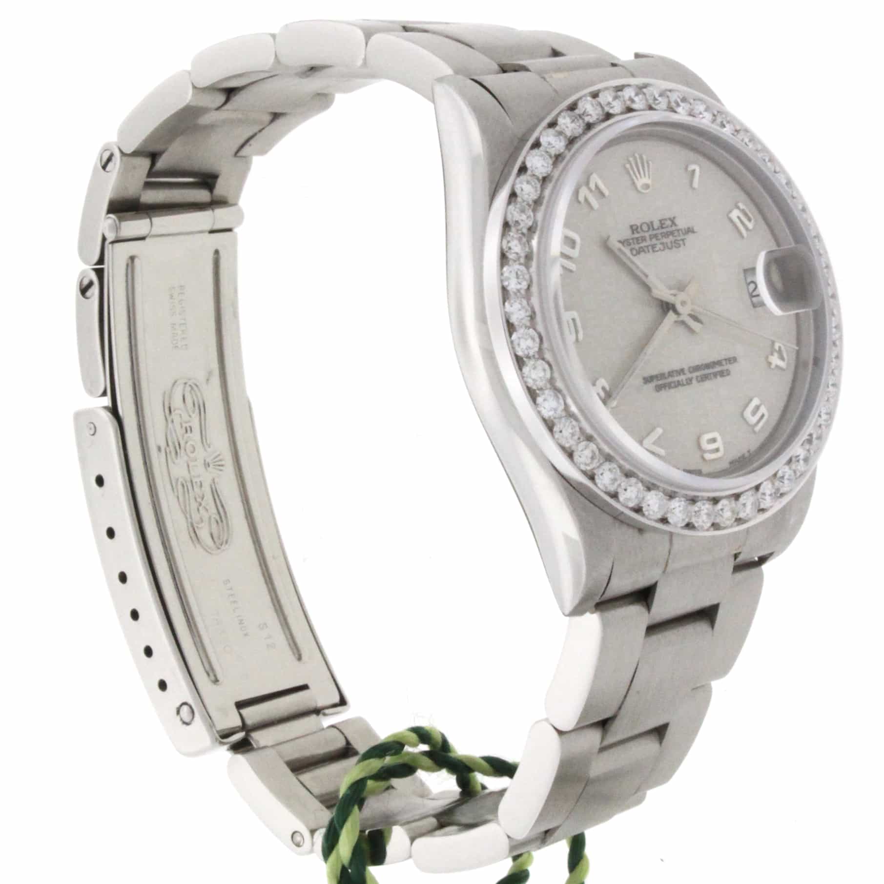 Rolex Datejust Midsize 31MM Jubilee Arabic Dial Steel Watch w/Diamond Bezel 68240 - Image 5