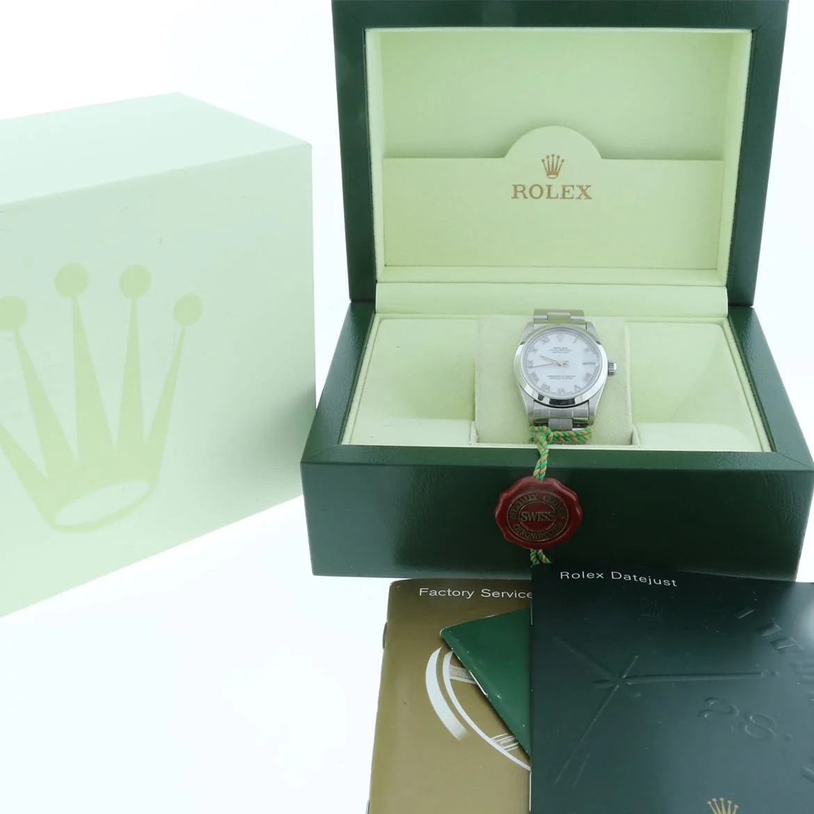 Rolex Datejust Midsize 31MM Original White Roman Dial Smooth Bezel Automatic Stainless Steel Watch 78240 - Image 3