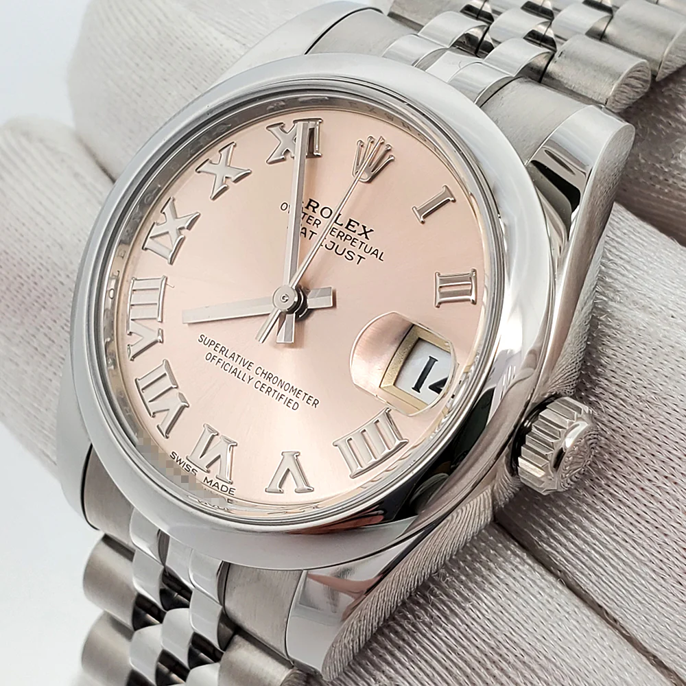Rolex Datejust Midsize 31mm Pink Roman Steel Jubilee Watch 178240 Box Papers - Image 2