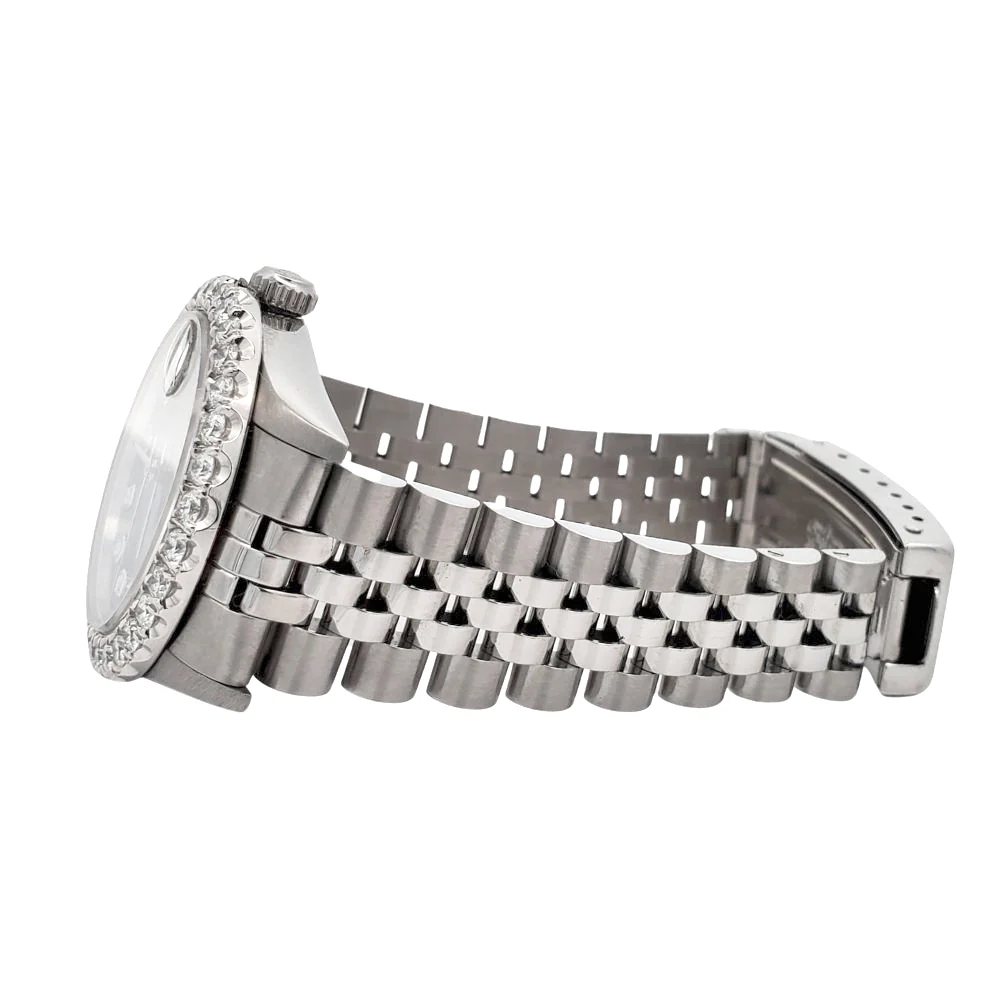 Rolex Datejust Midsize 31mm Salmon Arabic Dial 2.25ct Diamond Bezel Jubilee Watch - Image 4