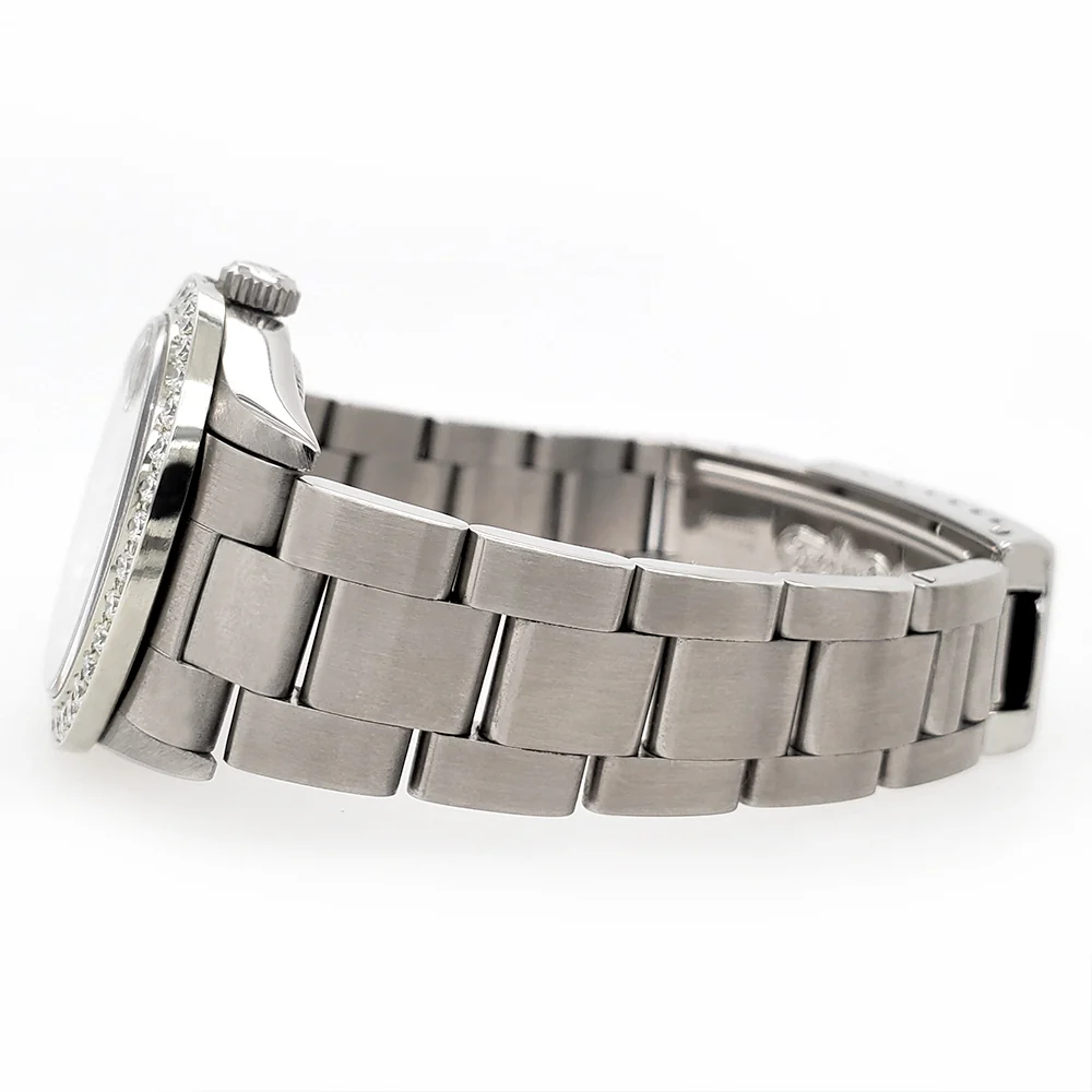 Rolex Datejust Midsize 31mm Salmon Roman Oyster Watch w/Custom Diamond 1.62ct Bezel Steel - Image 3