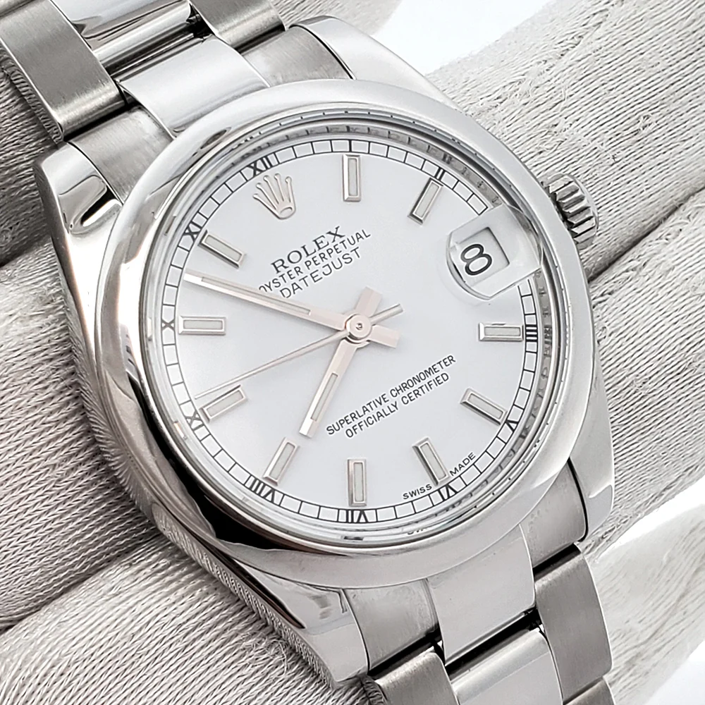 Rolex Datejust Midsize 31mm White Index Steel Oyster Watch 178240 Box Papers - Image 3