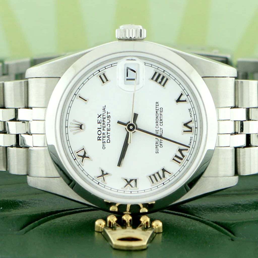 Rolex Datejust Midsize 31MM White Roman Dial Automatic Stainless Steel Womens Jubilee Watch 78240 - Image 2