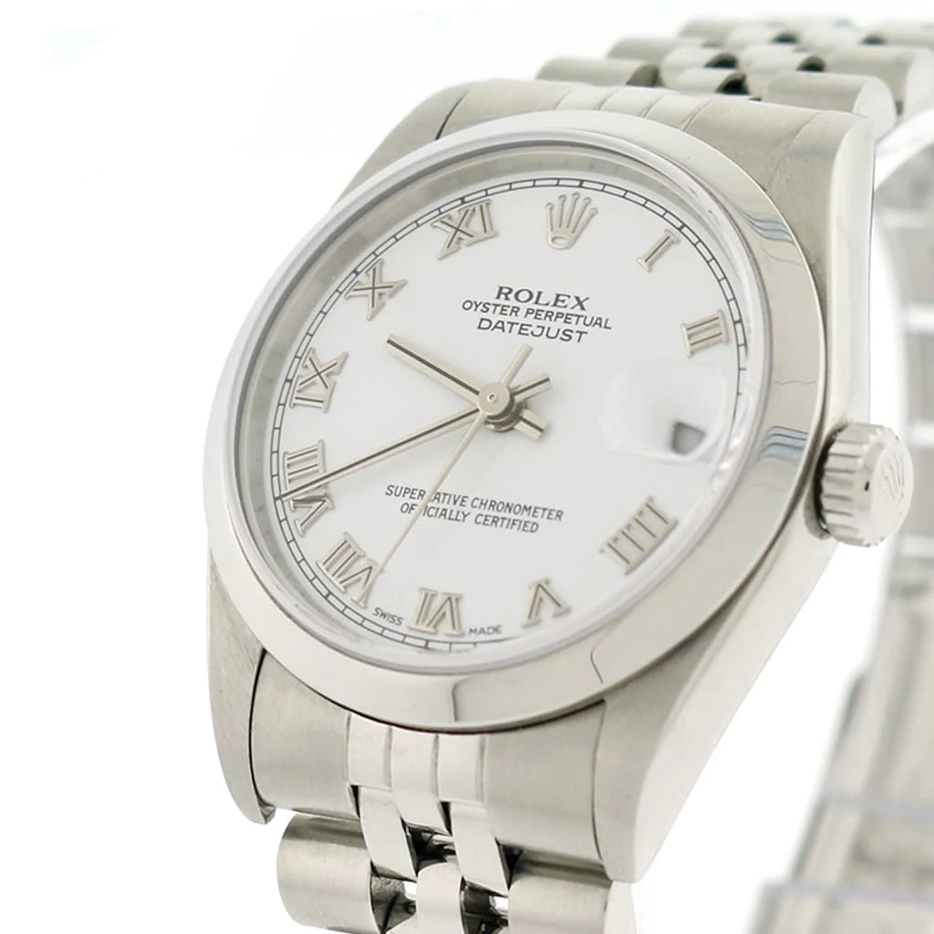 Rolex Datejust Midsize 31MM White Roman Dial Automatic Stainless Steel Womens Jubilee Watch 78240 - Image 4