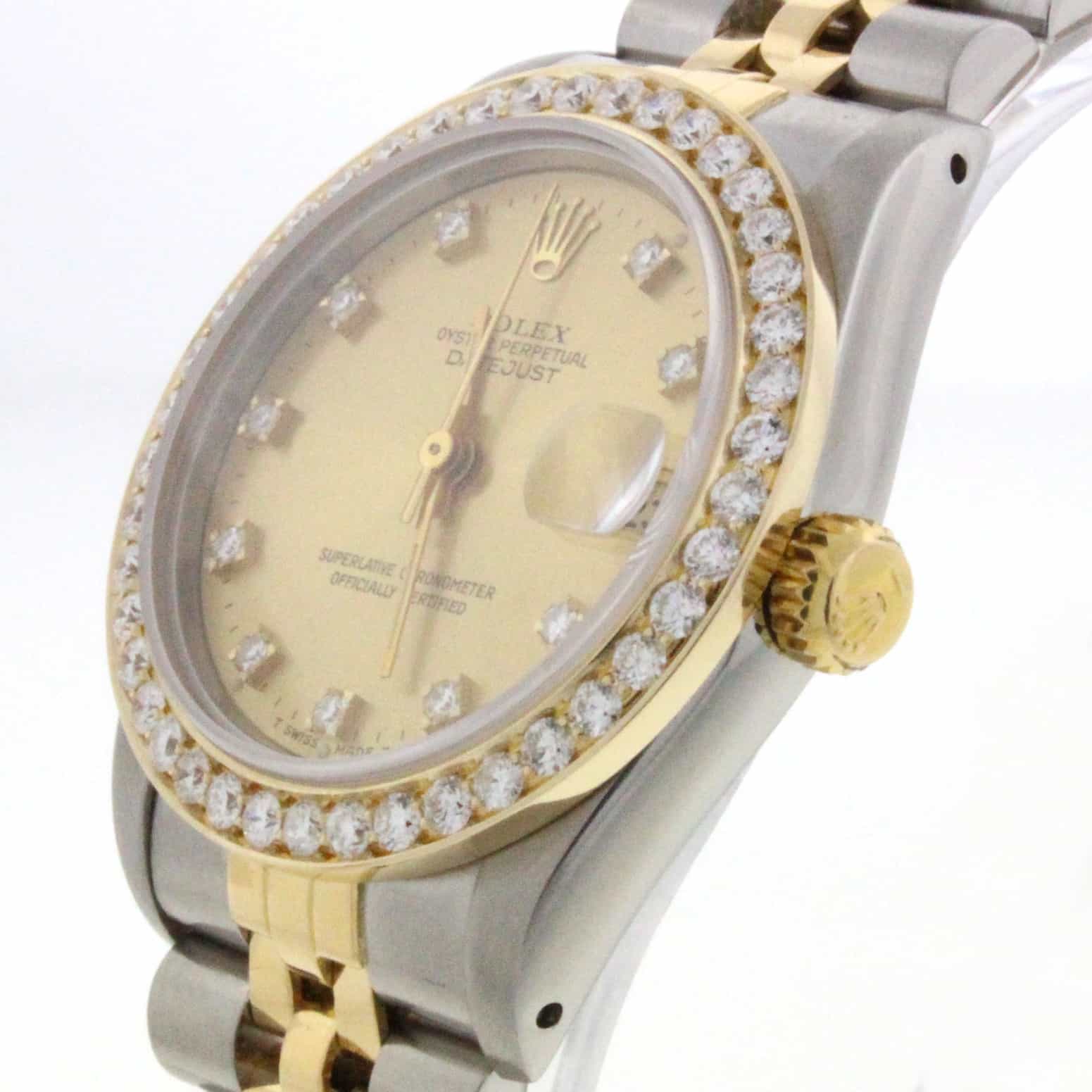 Rolex Datejust Midsize Original Diamond Dial 2-Tone 18K Yellow Gold/Stainless Steel Ladies Watch w/Diamond Bezel 68273 - Image 5