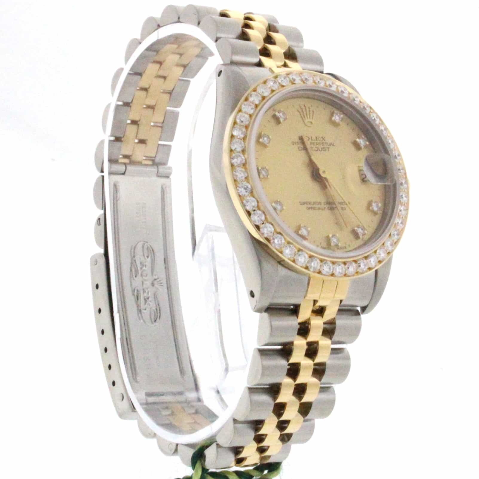 Rolex Datejust Midsize Original Diamond Dial 2-Tone 18K Yellow Gold/Stainless Steel Ladies Watch w/Diamond Bezel 68273 - Image 8
