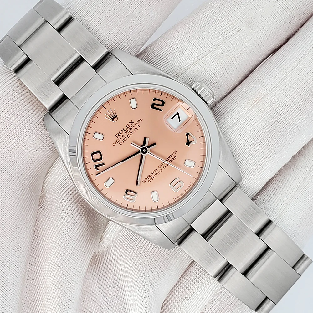 Rolex Datejust Midsize Salmon Index Arabic Steel 31mm Watch 78240 - Image 3