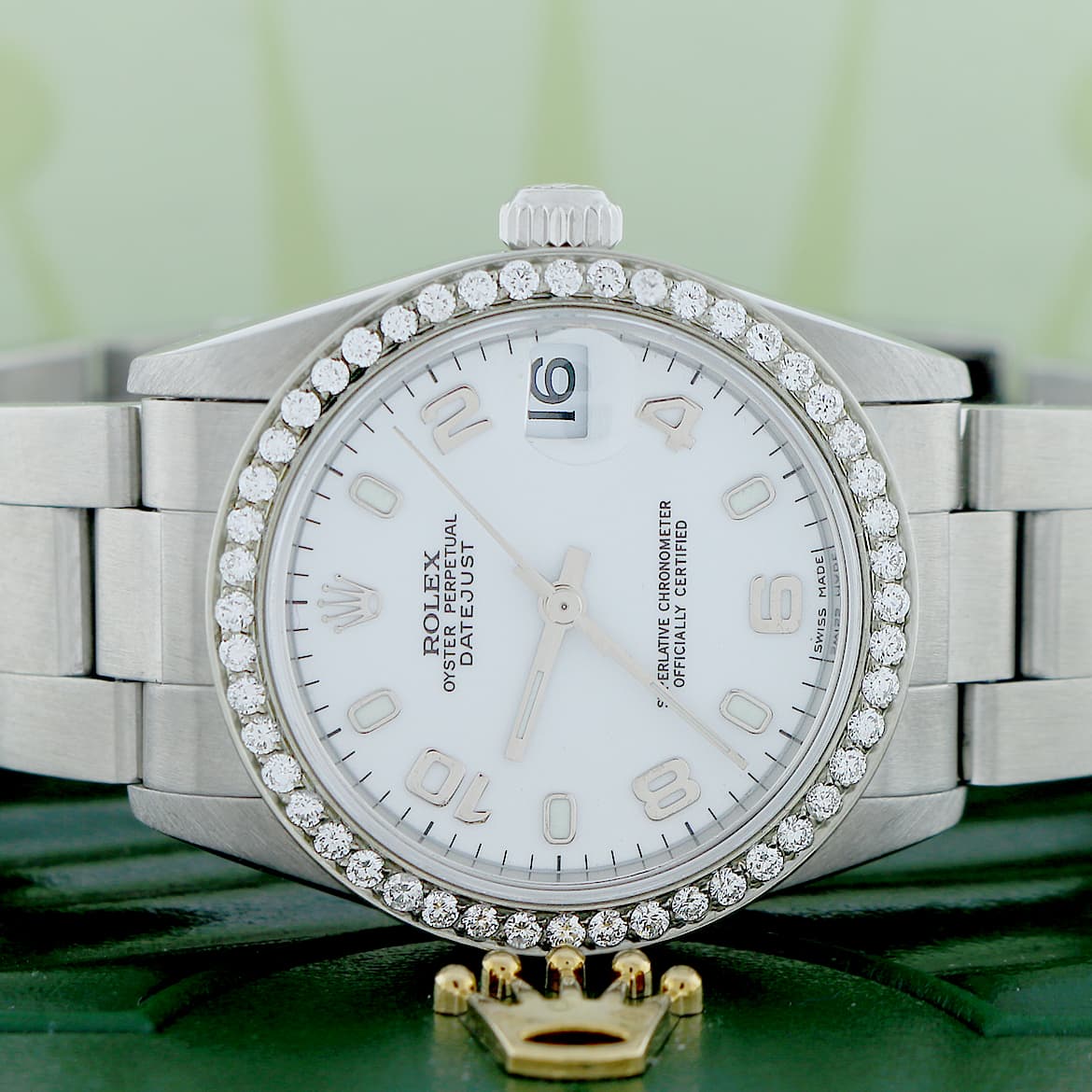 Rolex Datejust Midsize White Arabic Dial 31MM Automatic Stainless Steel Oyster Watch 78240 w/Diamond Bezel - Image 2