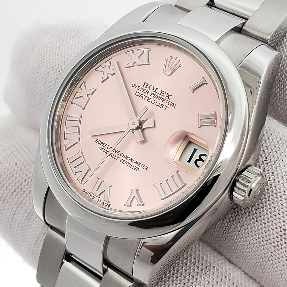 Rolex Datejust Midzise 31mm Pink Roman Steel Oyster Watch 178240 Box Papers - Image 2