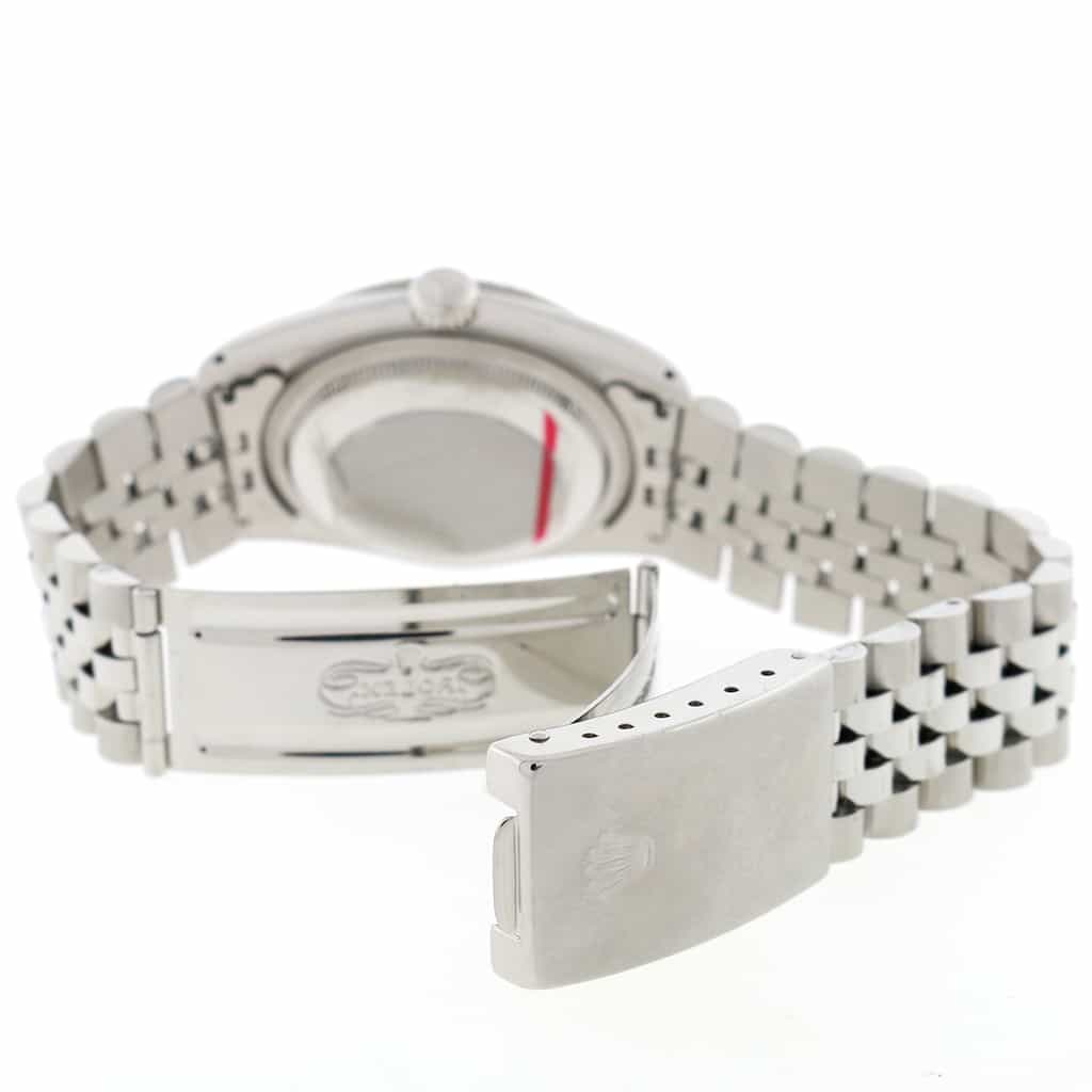 Rolex Datejust Original Salmon Roman Dial 36MM Engine Turn Bezel Stainless Steel Jubilee Mens Watch 16220 - Image 8