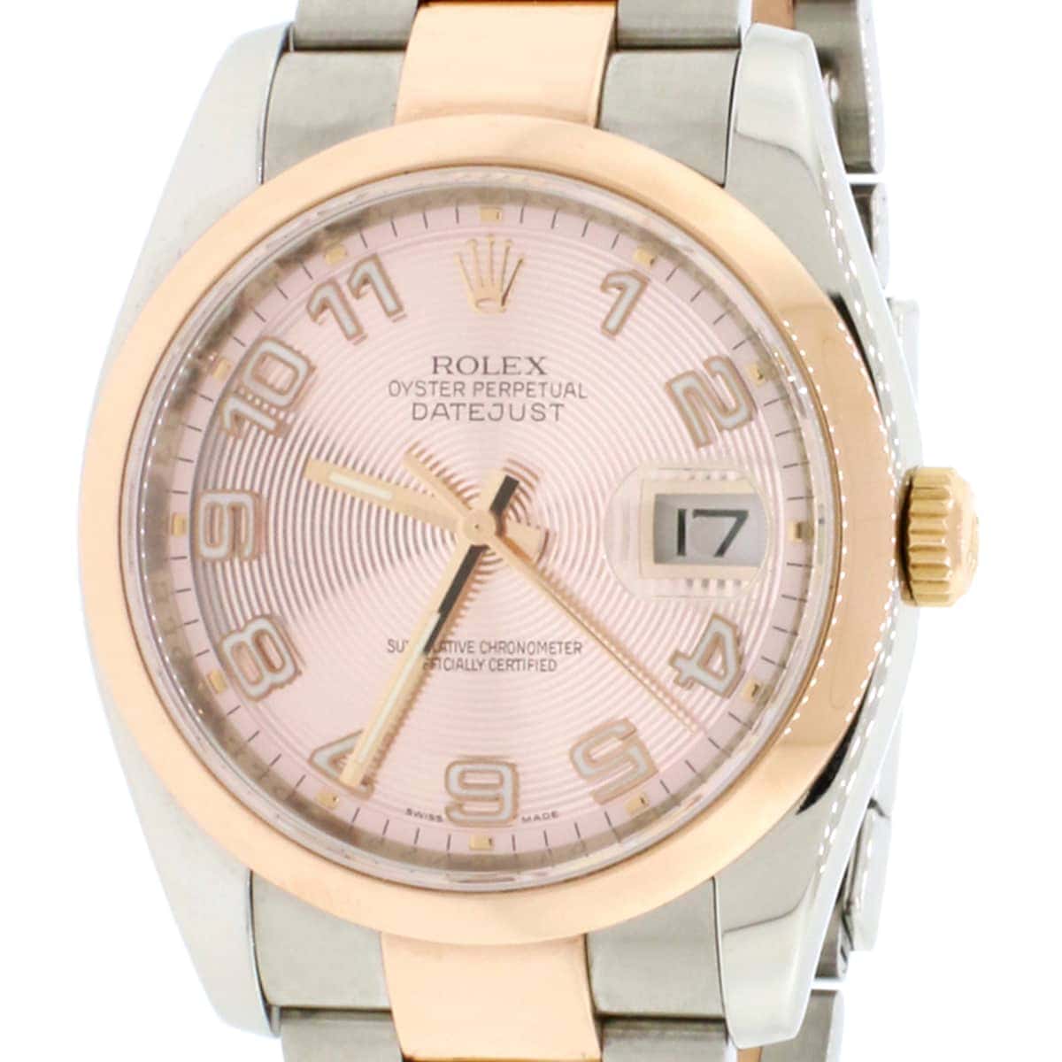 Rolex Datejust 36mm Pink Concentric Dial 2-tone 18K Rose Gold & Stainless Steel Oyster Watch 116201 - Image 4