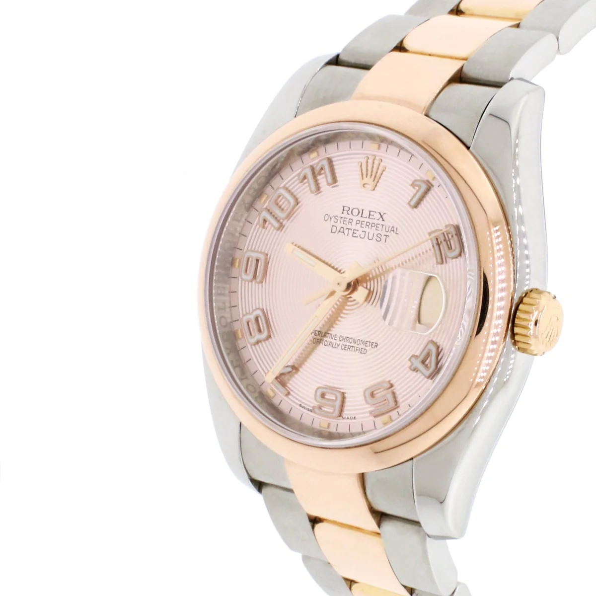 Rolex Datejust 36mm Pink Concentric Dial 2-tone 18K Rose Gold & Stainless Steel Oyster Watch 116201 - Image 5