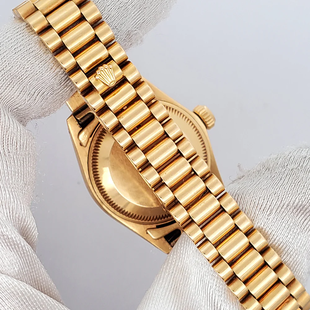 Rolex Datejust President 26mm Factory Wood Dial Yellow Gold Watch 6917 - Image 6