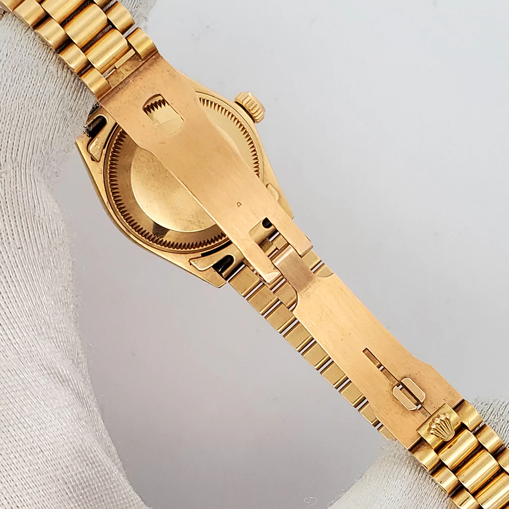 Rolex Datejust President 26mm Factory Wood Dial Yellow Gold Watch 6917 - Image 7