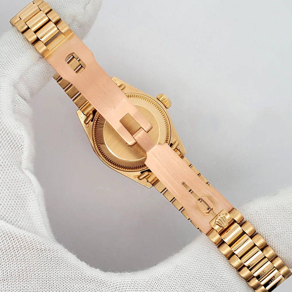 Rolex Datejust President 26mm Factory Wood Dial Yellow Gold Watch 6917 - Image 6