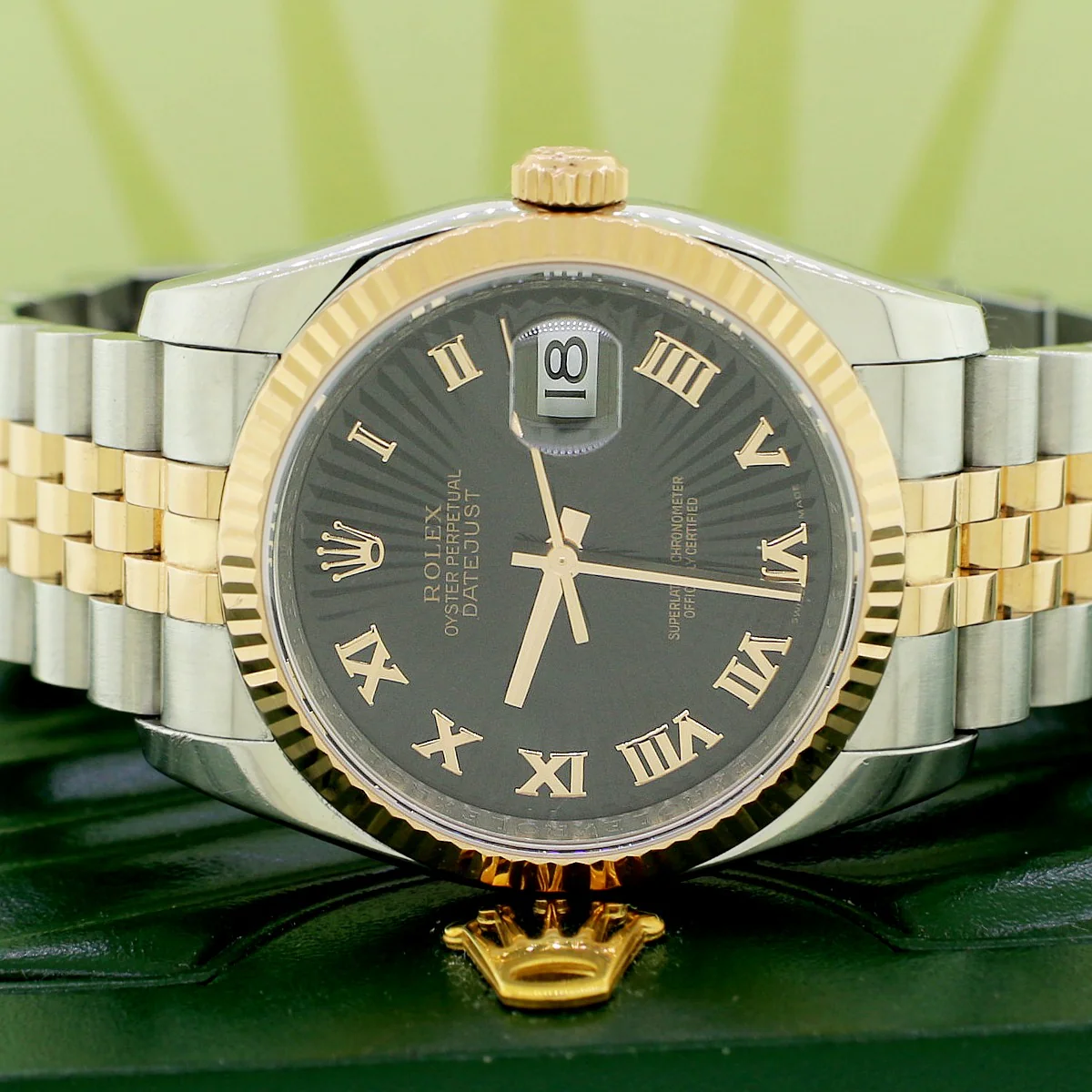 Rolex Datejust Rose/SS 36mm Black Sunray Dial 116231 Box Papers - Image 2