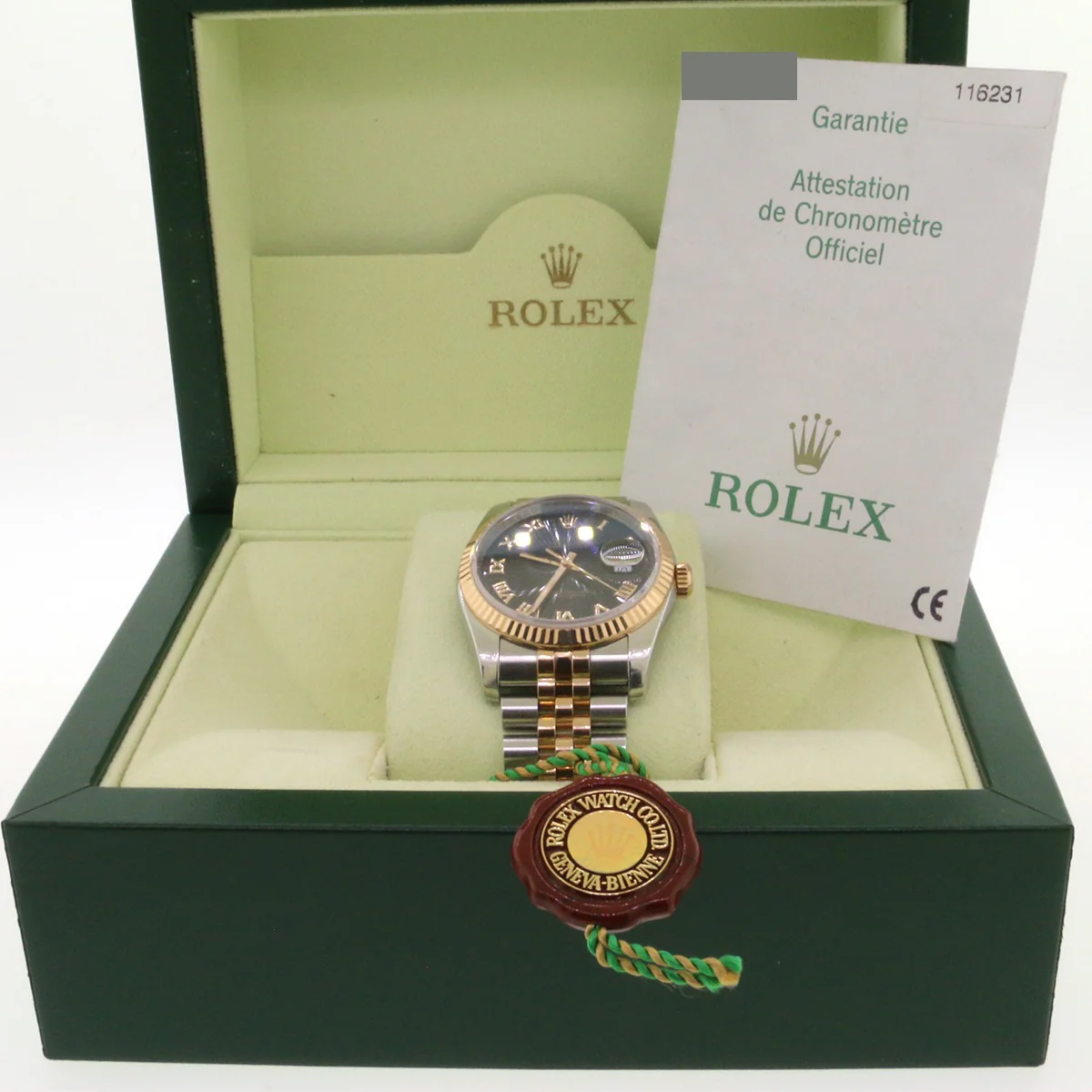 Rolex Datejust Rose/SS 36mm Black Sunray Dial 116231 Box Papers - Image 3