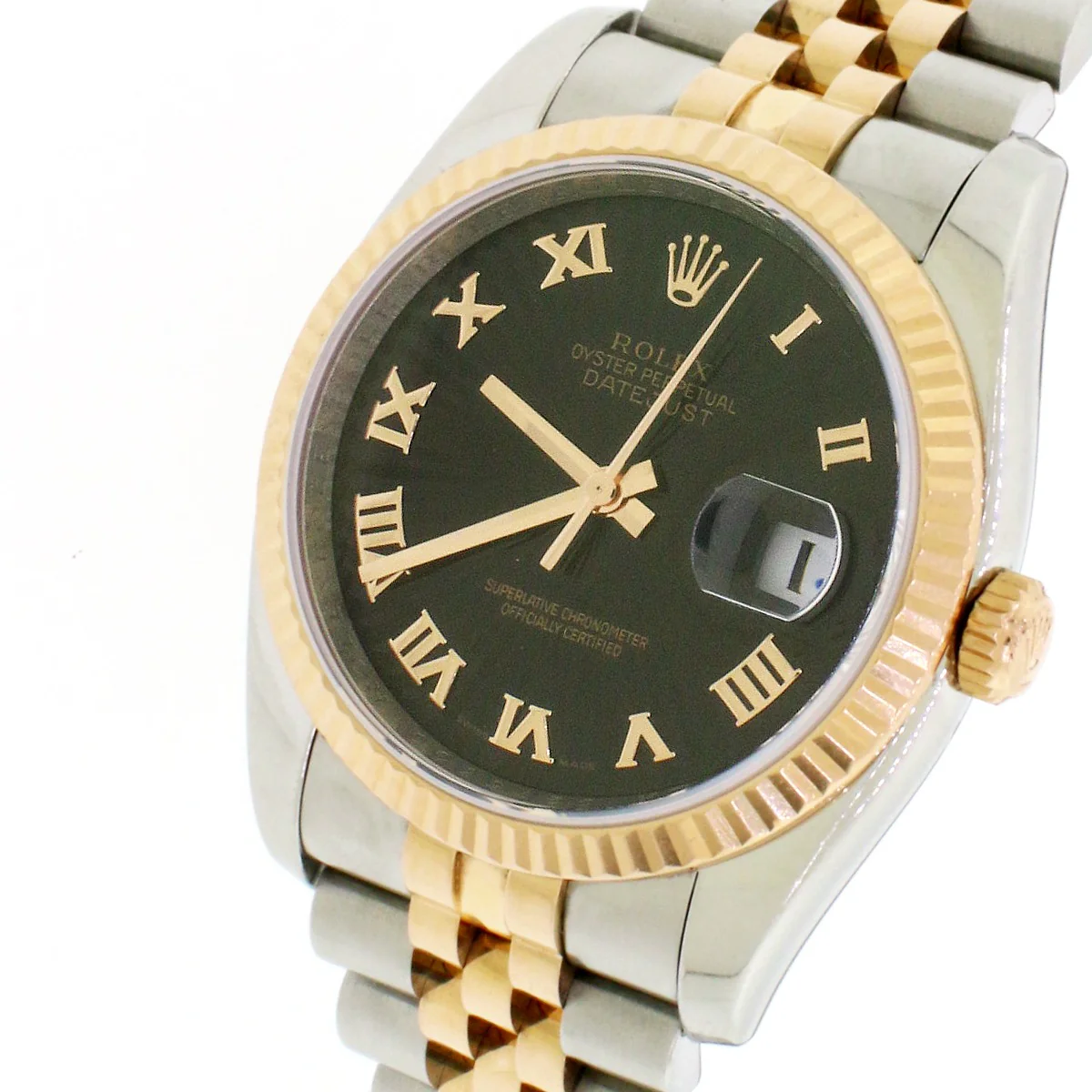 Rolex Datejust Rose/SS 36mm Black Sunray Dial 116231 Box Papers - Image 8