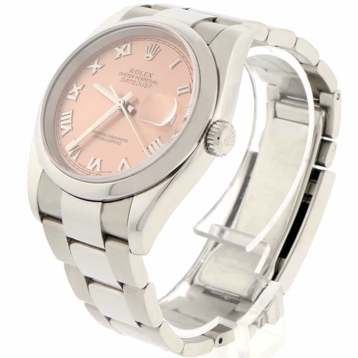 Rolex Datejust Salmon Dial 36MM Automatic Stainless Steel Oyster Mens Watch 116200 - Image 4
