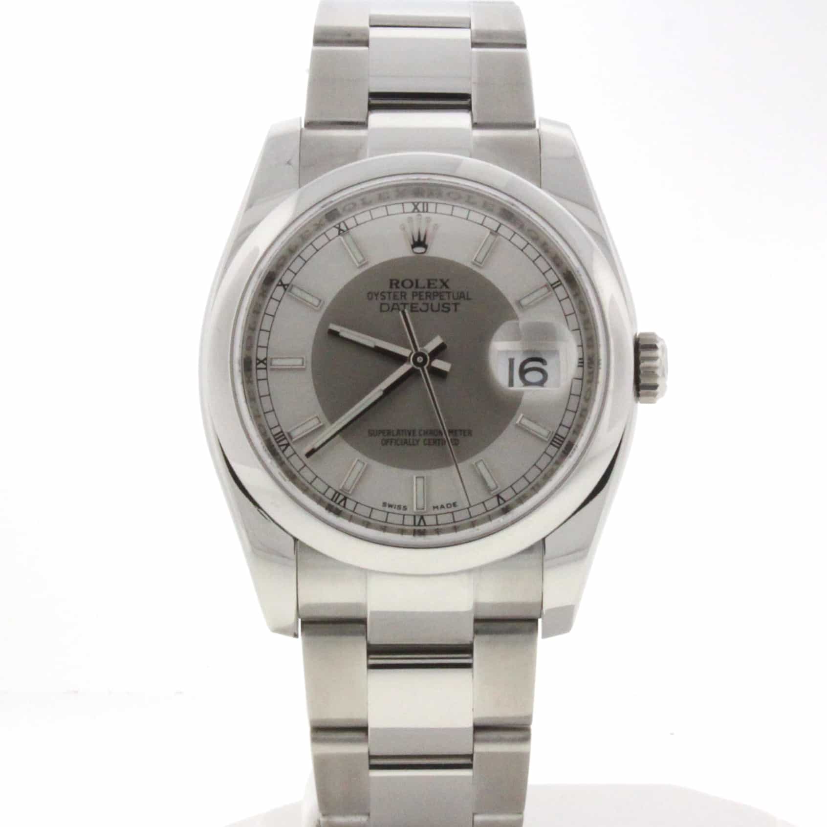 Rolex Datejust Silver Dial 36MM New Style Automatic Stainless Steel Mens Watch 116200
