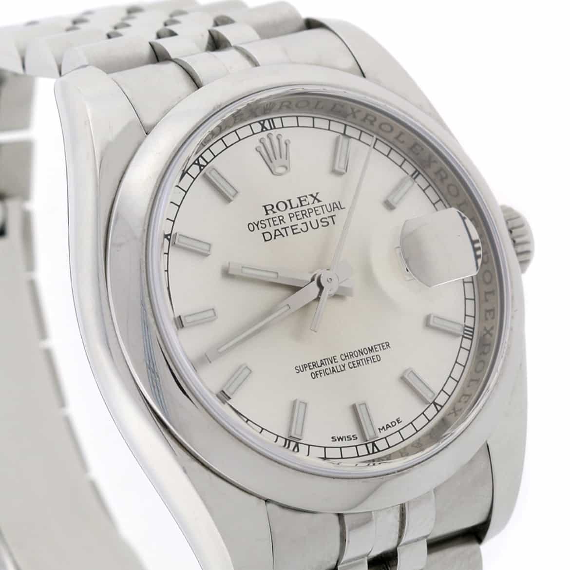 Rolex Datejust Silver Dial 36MM Smooth Domed Bezel Automatic Stainless Steel Mens Watch 116200 - Image 11