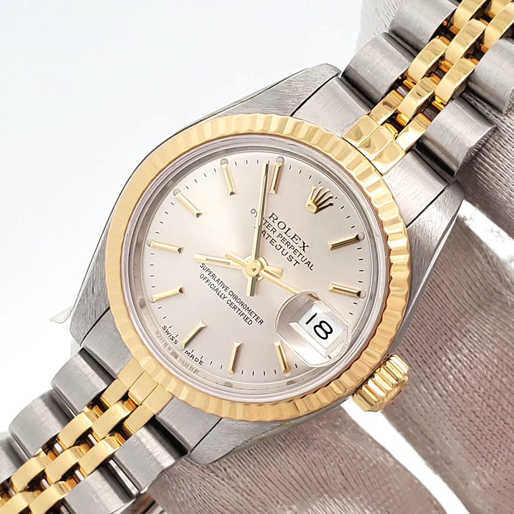 Rolex Datejust Silver Index 2-Tone Yellow Gold/Steel Jubilee 26mm Watch 69173