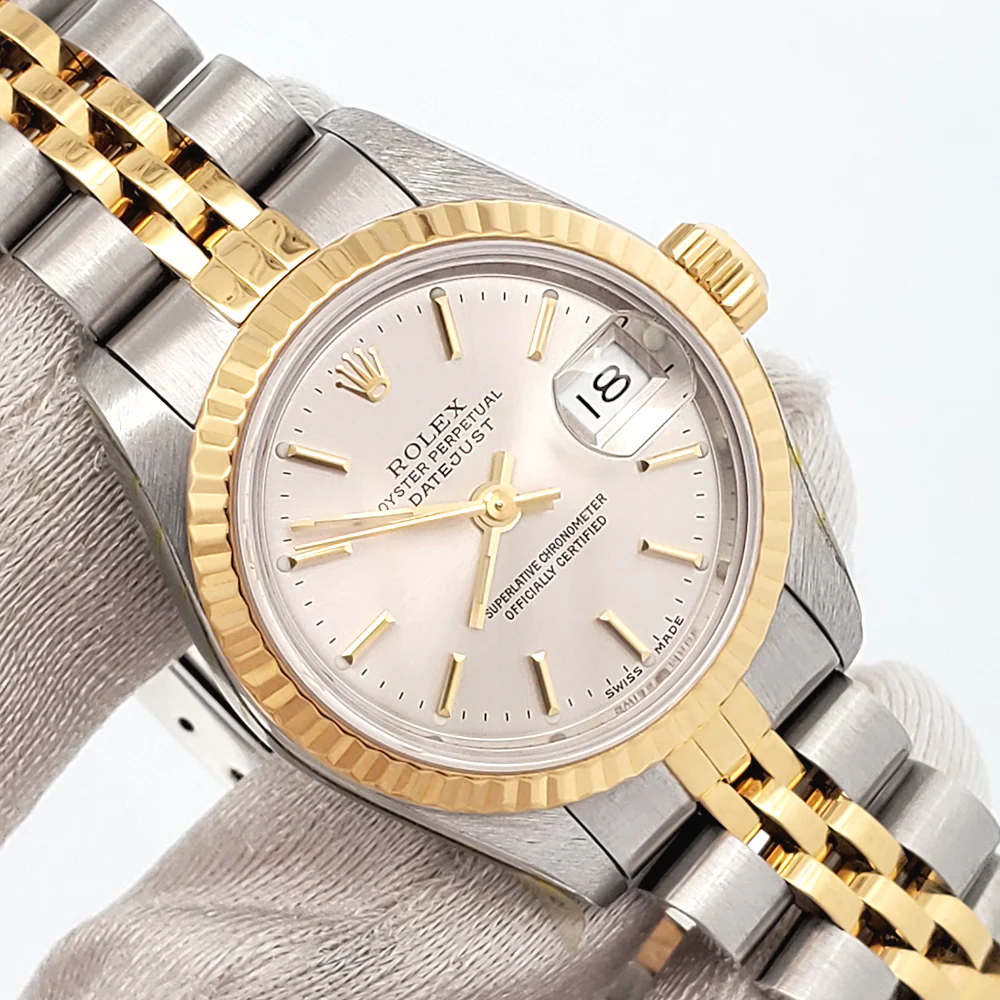 Rolex Datejust Silver Index 2-Tone Yellow Gold/Steel Jubilee 26mm Watch 69173 - Image 2