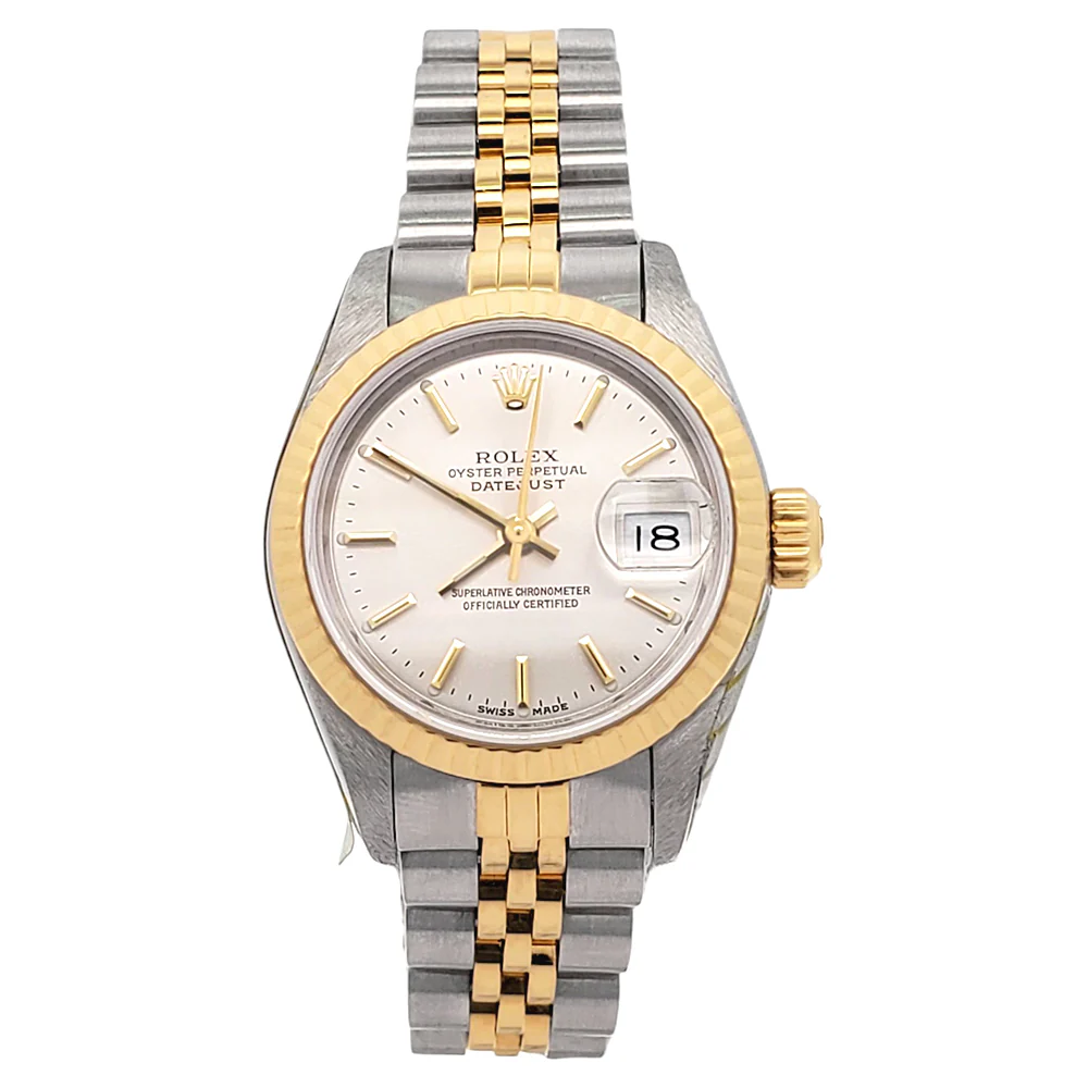 Rolex Datejust Silver Index 2-Tone Yellow Gold/Steel Jubilee 26mm Watch 69173 - Image 3