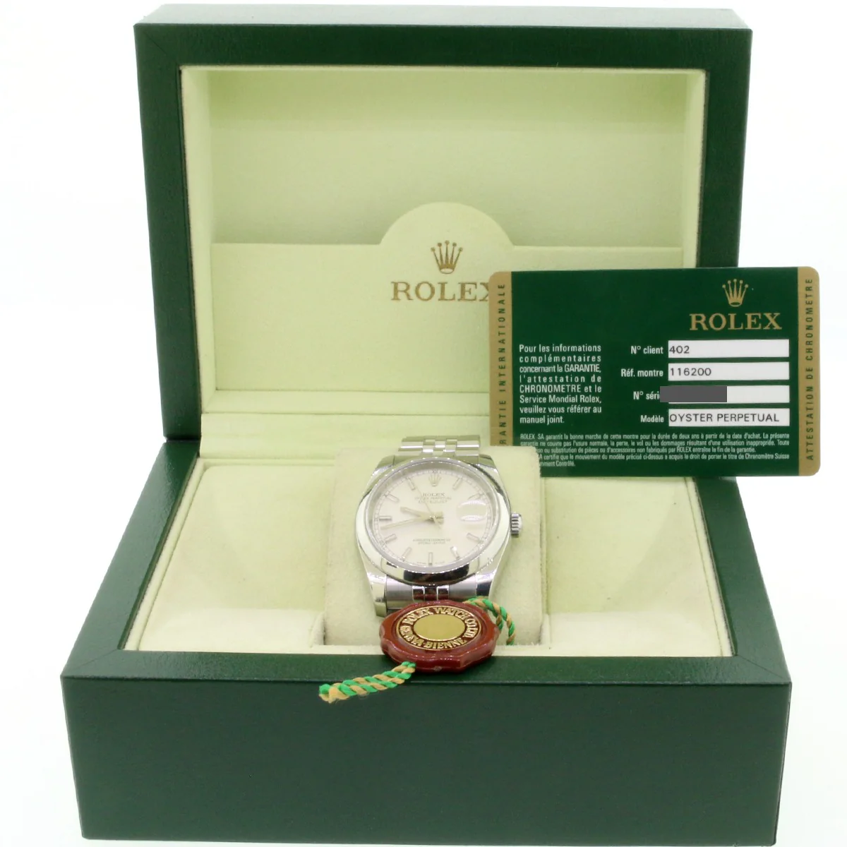 Rolex Datejust Silver Index Dial 36mm Steel Jubilee Watch 116200 Box Papers - Image 3