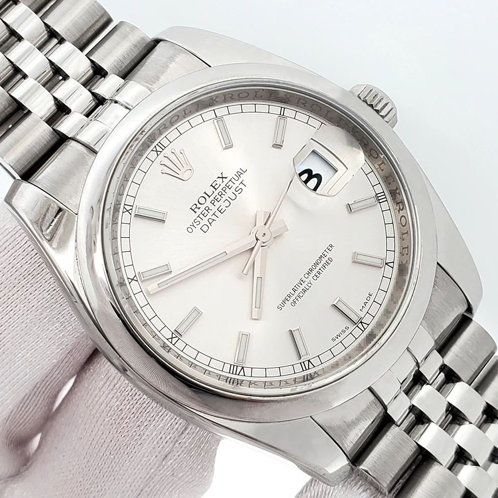 Rolex Datejust Silver Index Steel Jubilee 36mm Watch 116200 - Image 2