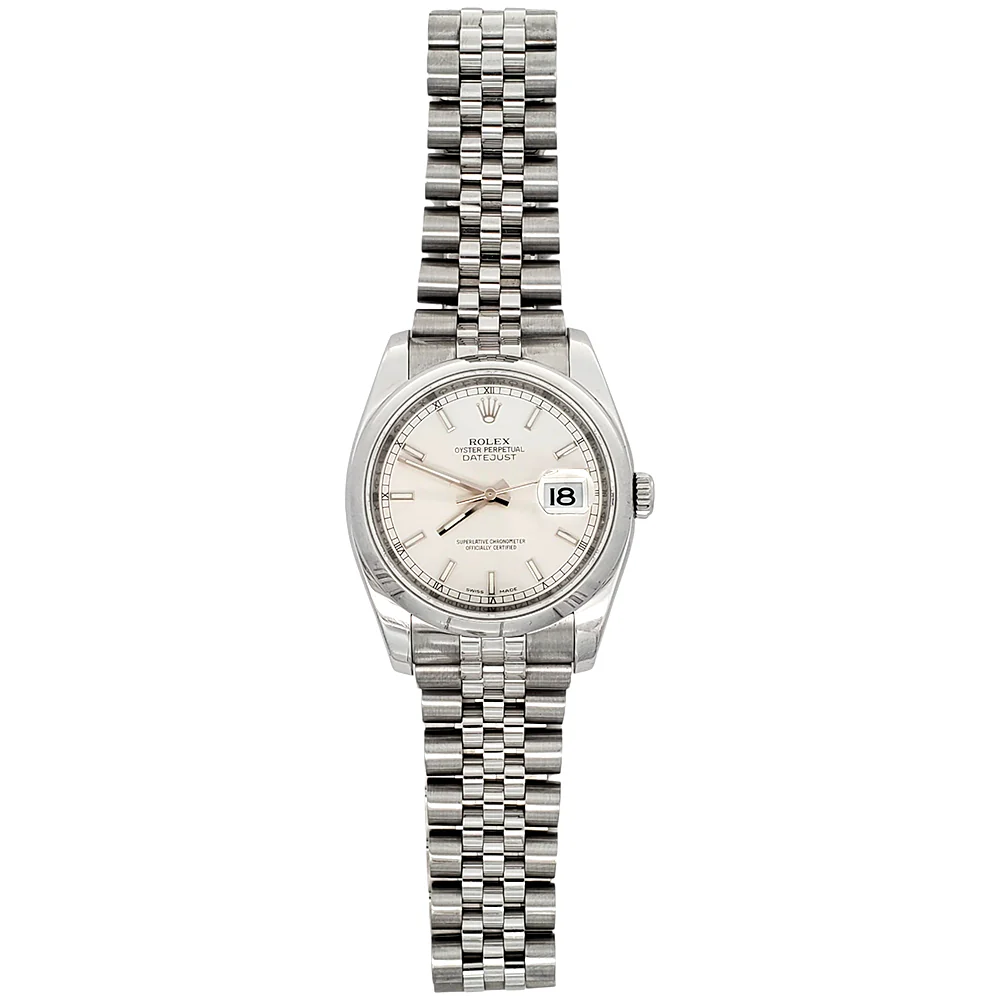 Rolex Datejust Silver Index Steel Jubilee 36mm Watch 116200 - Image 4