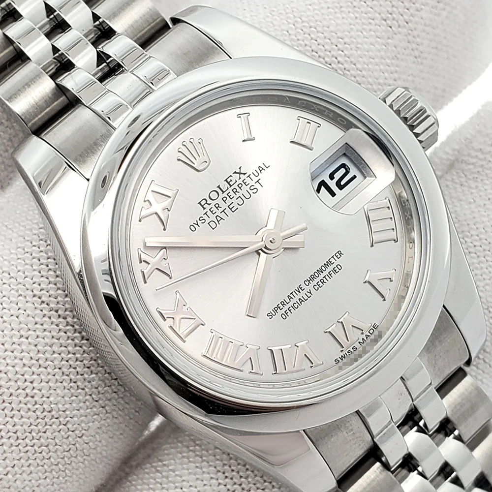 Rolex Datejust Silver Roman 26mm Steel Jubilee Watch 179160 Box Papers - Image 3
