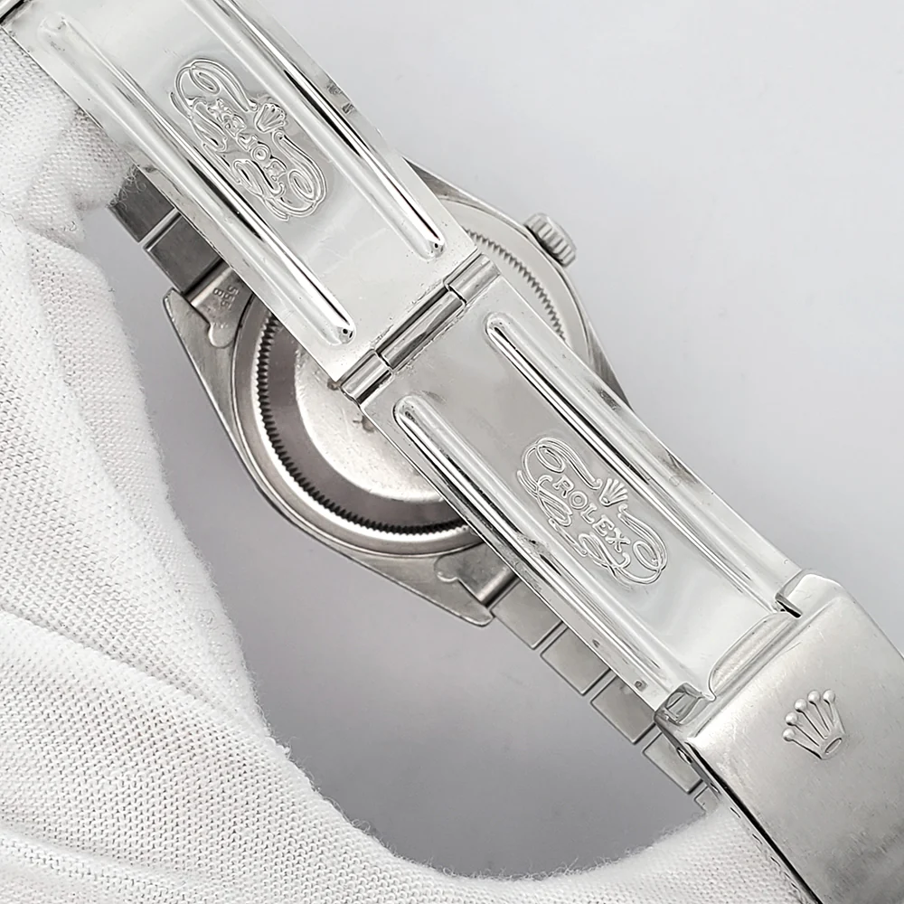 Rolex Datejust Silver Roman Engine Turned Bezel Steel Jubilee Watch 16220 - Image 6