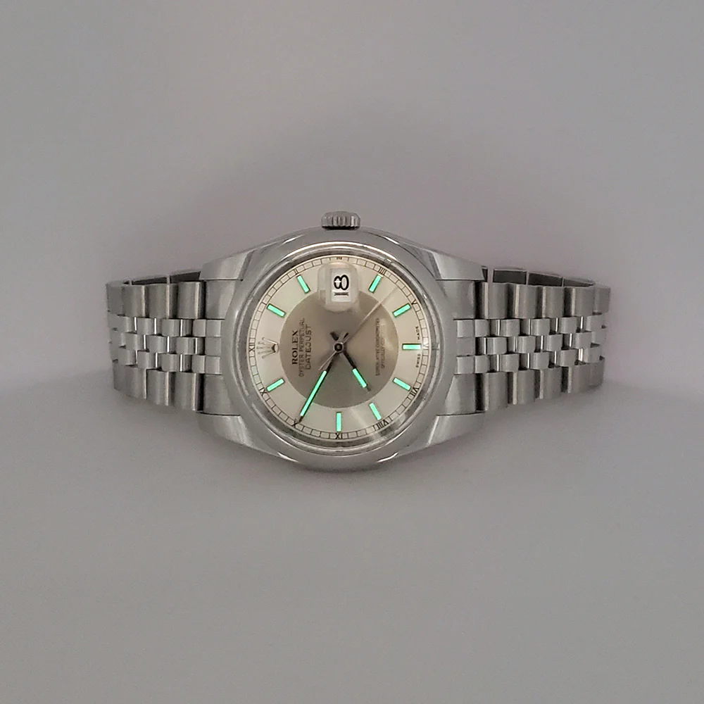 Rolex Datejust Silver Tuxedo Dial 116200 Steel Jubilee 36mm Watch Box Papers - Image 7