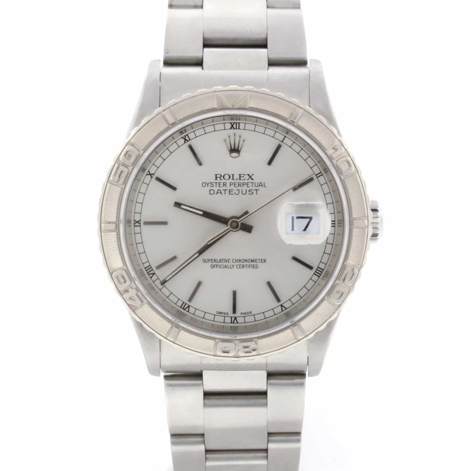 Rolex Datejust Thunderbird Turnograph 18K Gold Bezel 36MM Automatic Mens Watch 16264