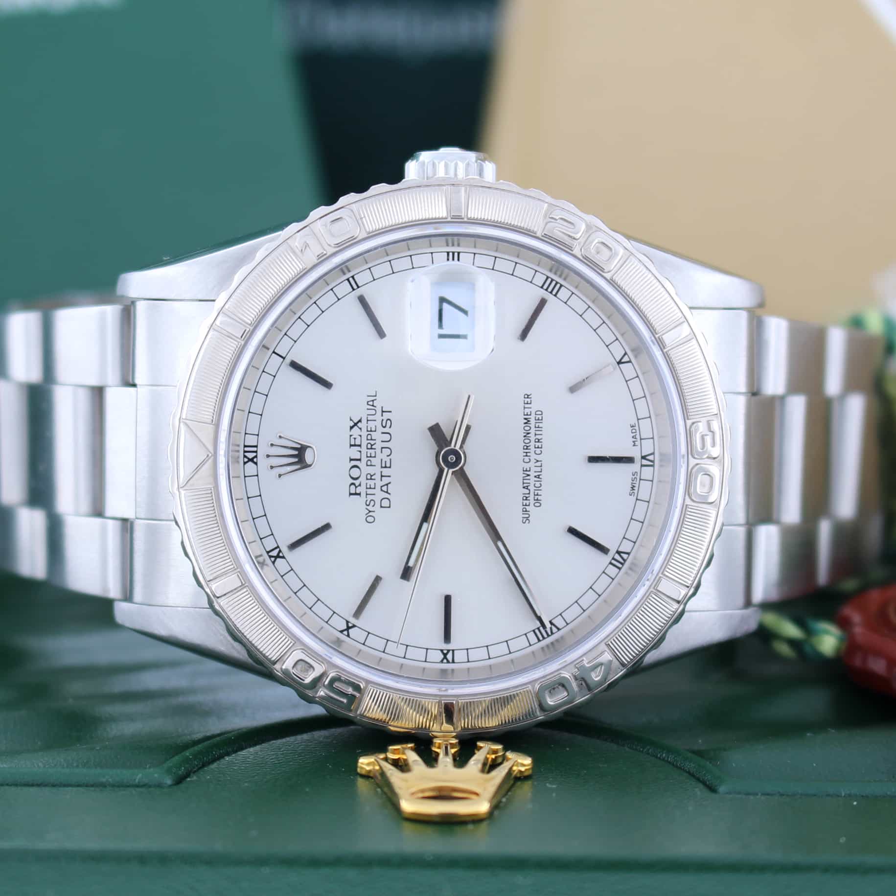 Rolex Datejust Thunderbird Turnograph 18K Gold Bezel 36MM Automatic Mens Watch 16264 - Image 2