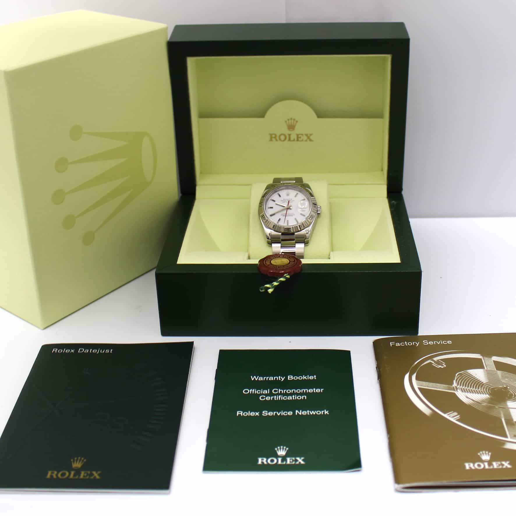 Rolex Datejust Thunderbird Turnograph 18K White Gold Bezel 36MM Automatic Mens Watch 116264 - Image 3