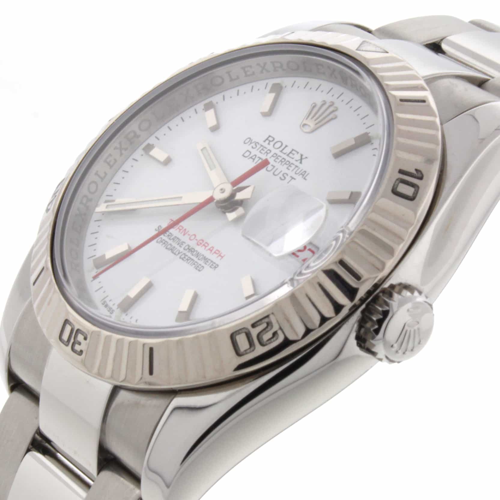 Rolex Datejust Thunderbird Turnograph 18K White Gold Bezel 36MM Automatic Mens Watch 116264 - Image 6