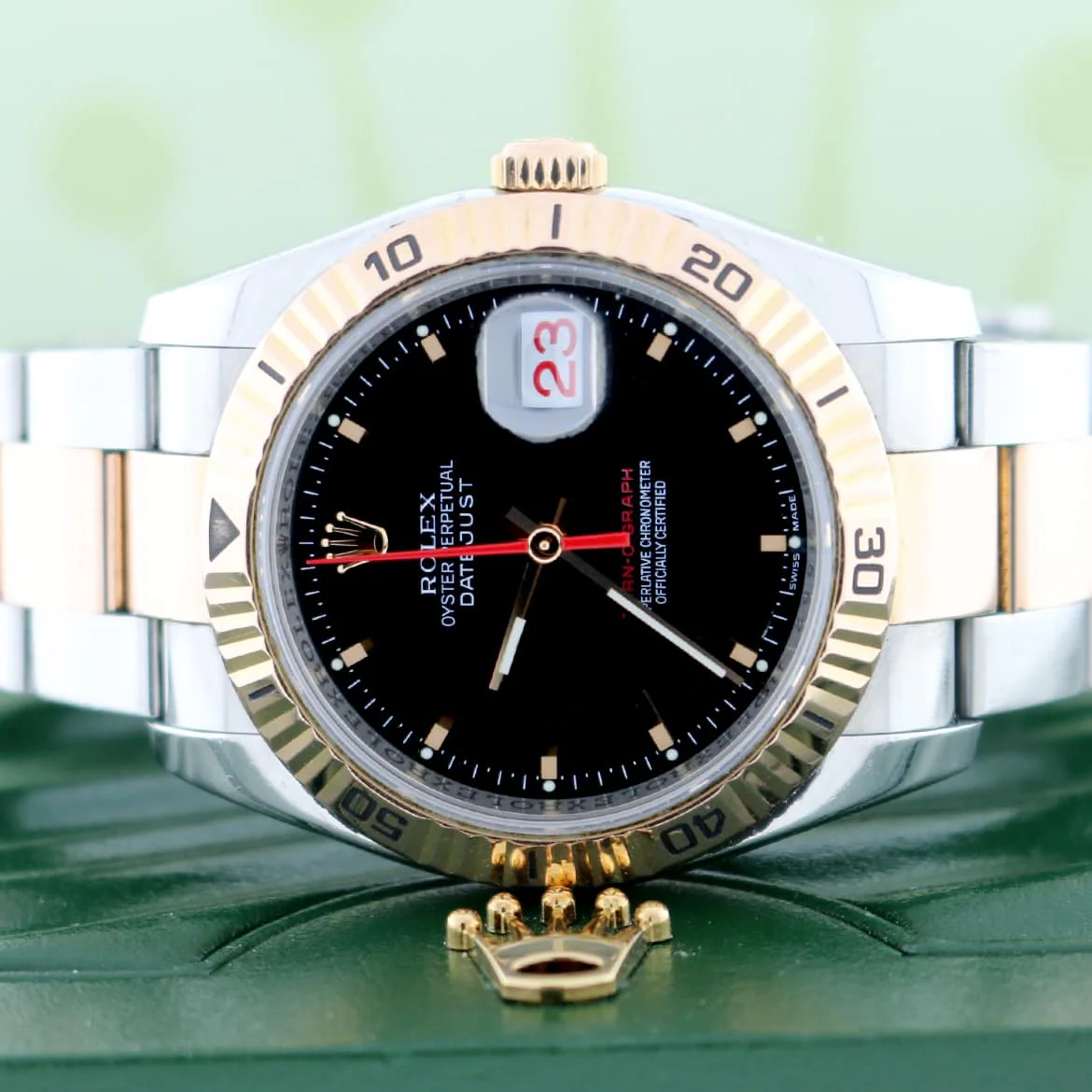 Rolex Datejust Thunderbird Turnograph 2-Tone 18K Rose Gold & Stainless Steel Original Black Dial 36MM Oyster Watch 116261 - Image 2