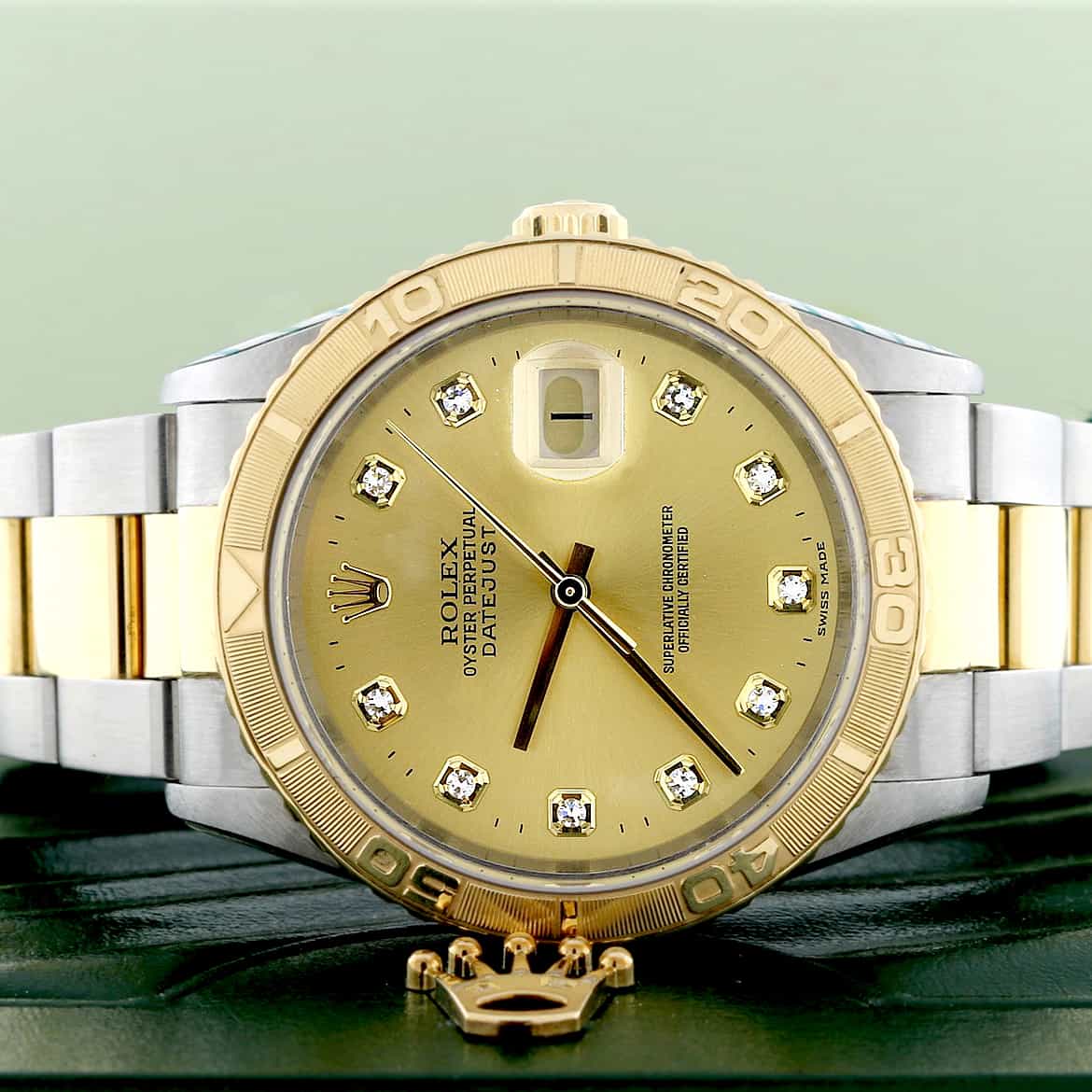 Rolex Datejust Thunderbird Turnograph 2-Tone 18K Yellow Gold & Stainless Steel Original Champagne Diamond Dial 36MM Oyster Watch 16263 - Image 2