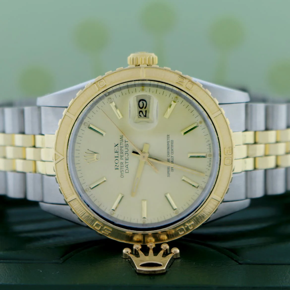 Rolex Datejust Thunderbird Turnograph 2-Tone 18K Yellow Gold & Stainless Steel Original Champagne Index Dial 36MM Jubilee Watch 16253 - Image 2