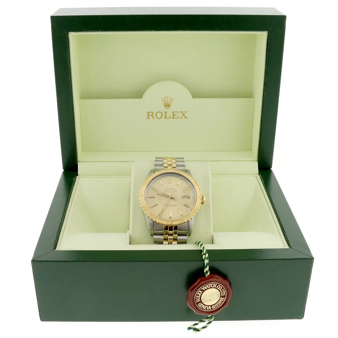 Rolex Datejust Thunderbird Turnograph 2-Tone 18K Yellow Gold & Stainless Steel Original Champagne Index Dial 36MM Jubilee Watch 16253 - Image 3