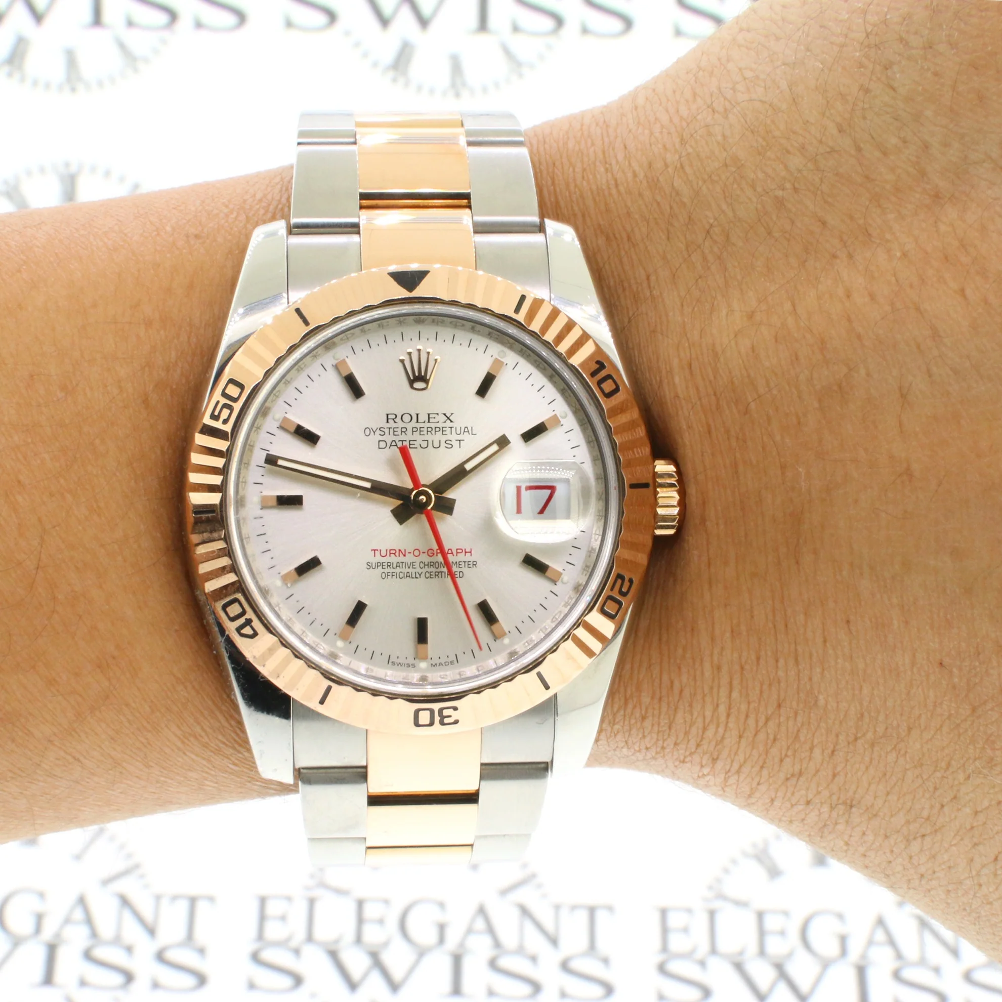 Rolex Datejust Turn-O-Graph 2-Tone Rose Gold/Steel 36MM Oyster Watch 116261 - Image 4