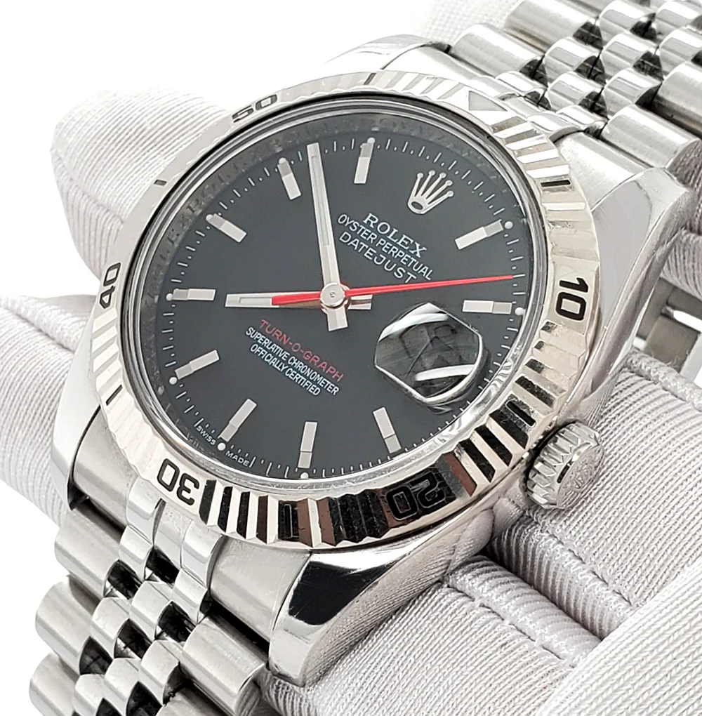Rolex Datejust Turn-O-Graph 36mm Black Dial Stainless Steel Watch 116264 - Image 2