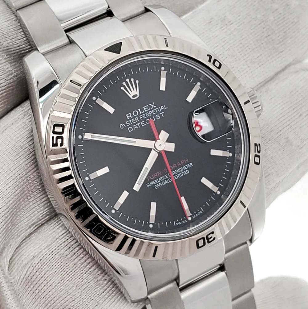 Rolex Datejust Turn-O-Graph 36mm Black Dial Stainless Steel 116264 Watch - Image 3