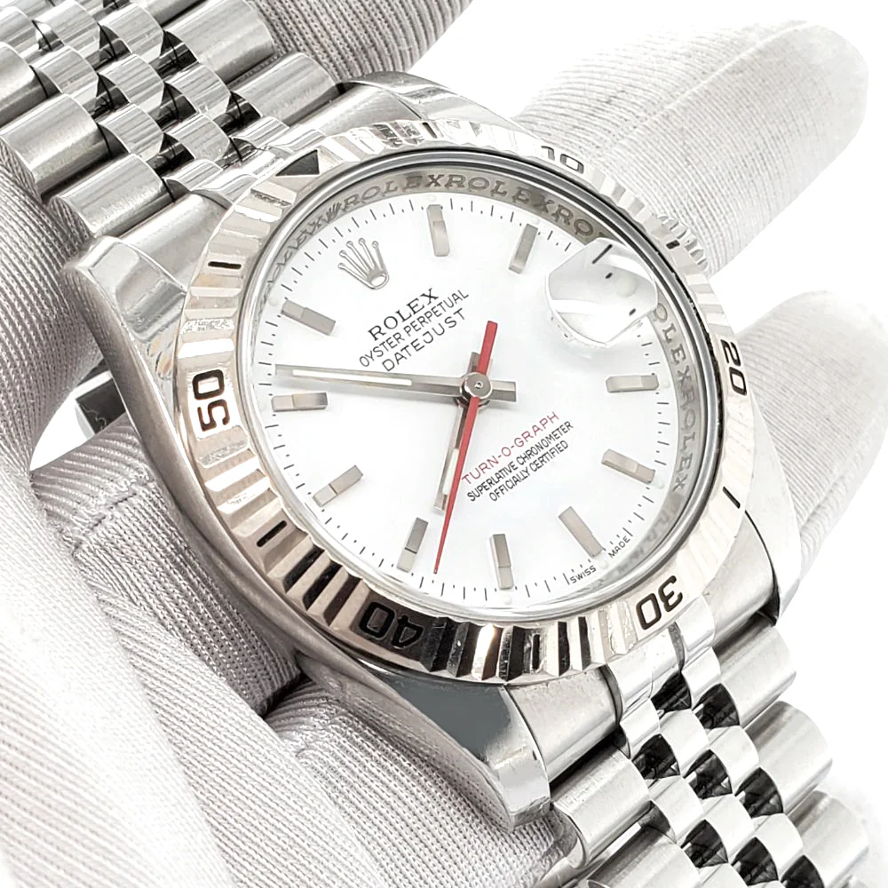 Rolex Datejust Turn-O-Graph 36mm White Dial Stainless Steel Watch 116264 - Image 2
